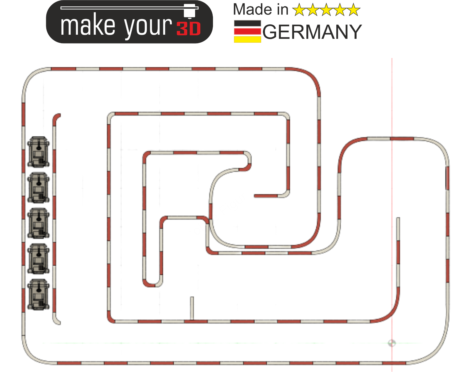 H0 1:87 Kartbahn mit 5 Stk. Kart GoKart Rennstrecke inkl. Bande und Reifenstapel