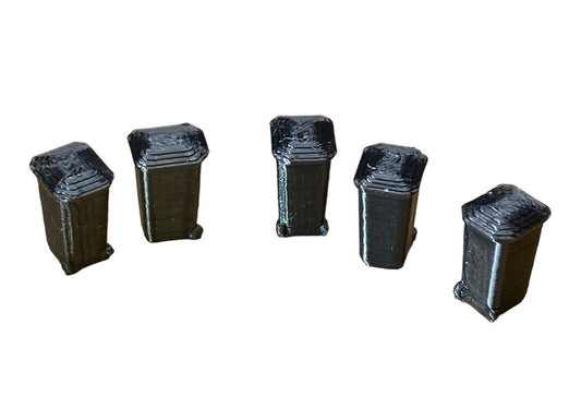H0 Mülltonnen 1:87 SET 5Stk. in Schwarz