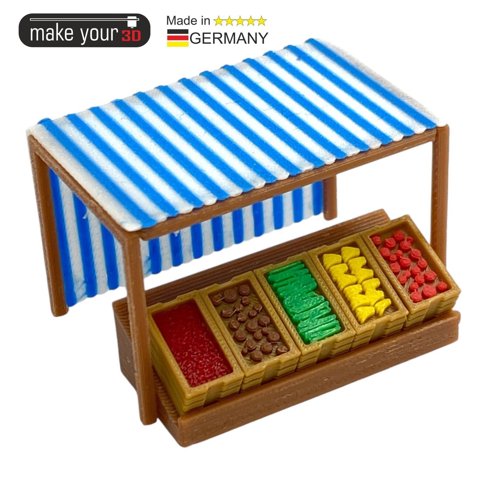 H0 1:87 Marktstand - Sehr hohe Details - Obststand Gemüsestand Weihnachtsmarkt