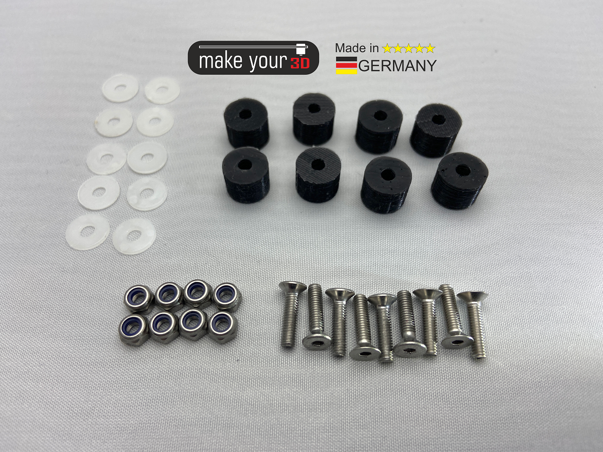 Nylock und Silikondämpfer Mod Black Edition für Prusa 3D Drucker Mk3 Mk3s Mk3s+