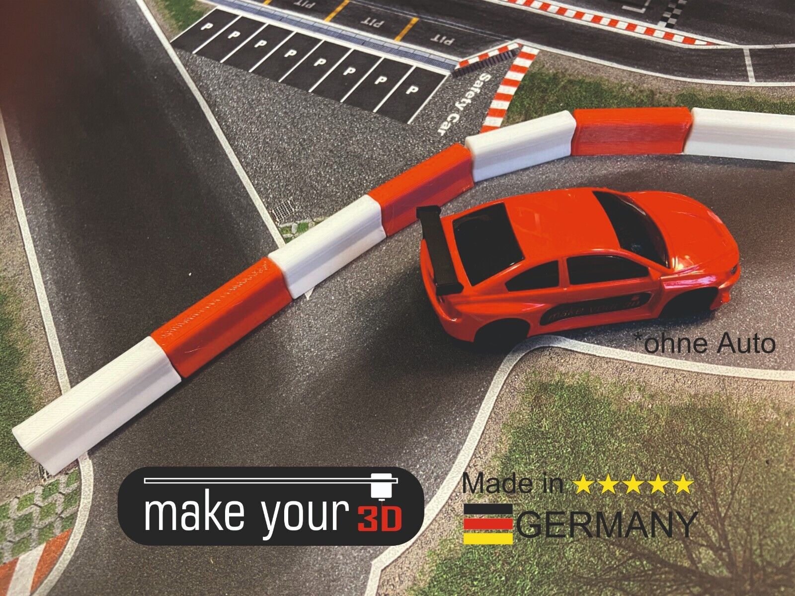 Streckenbegrenzung 90cm Bande mit Loch 1:43 Rot/Weiß  20 Stk. Set für Dr!ft Siku