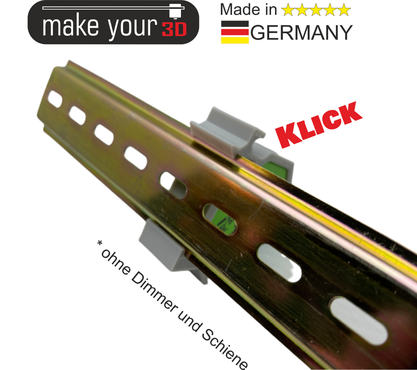 2Stk. Hutschienenhalter DIN Hutschiene 35mm 1P Rail Zubehör für Shelly 2 Dimmer