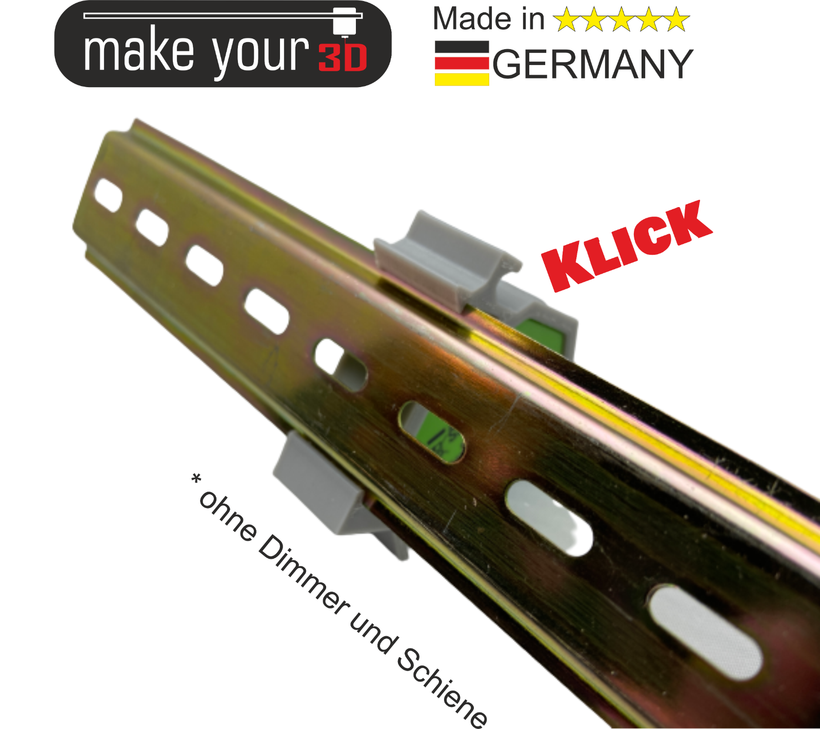 2Stk. Hutschienenhalter DIN Hutschiene 35mm 1P Rail Zubehör für Shelly 2 Dimmer