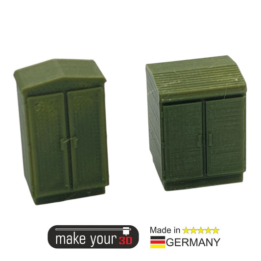 H0 Set 1:87 2x Relay Box Strom Kasten Verteiler Telefon Kasten Schaltschrank