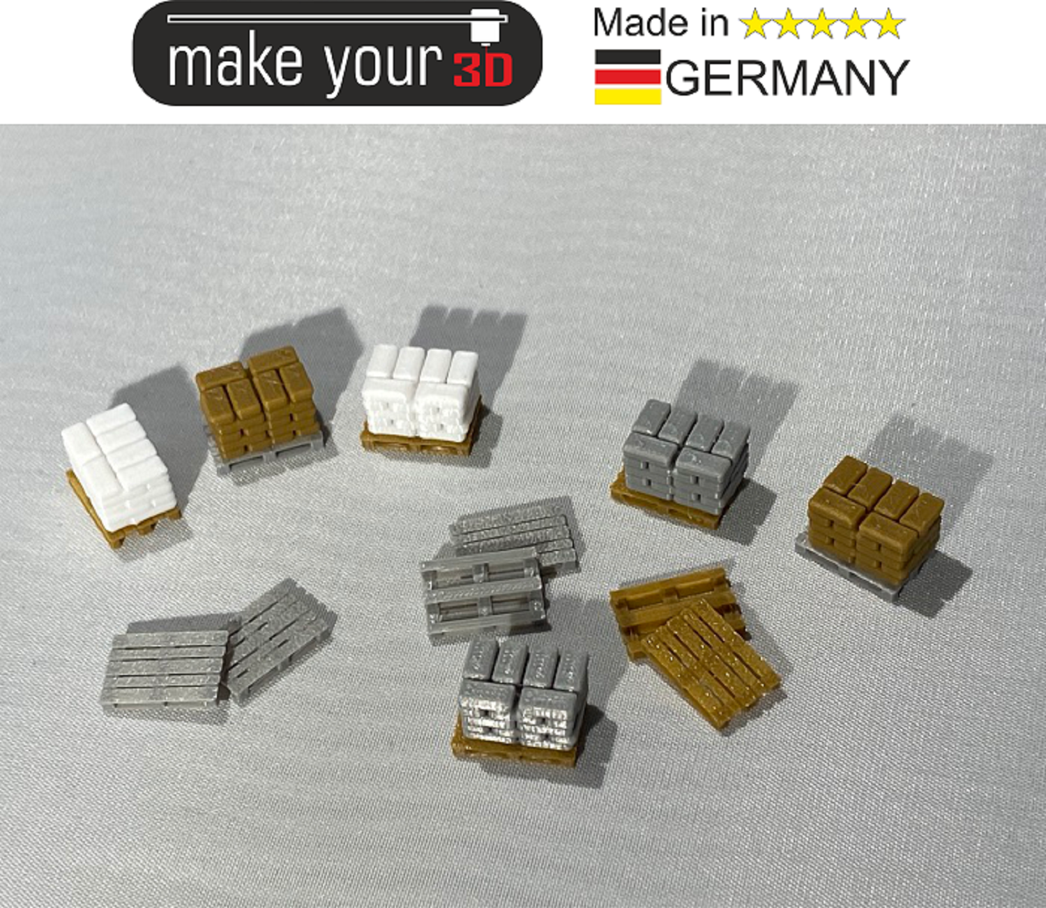 H0 1:87  SET Säcke auf Paletten 6 Stk. Säcke-Stapel  und 12 Stk. Paletten