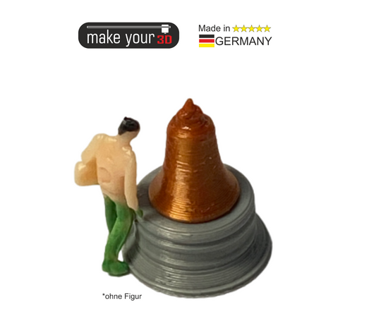 H0 Kupfer Glocke mit Sockel 1:87  Park Statue  Kirchen Deko