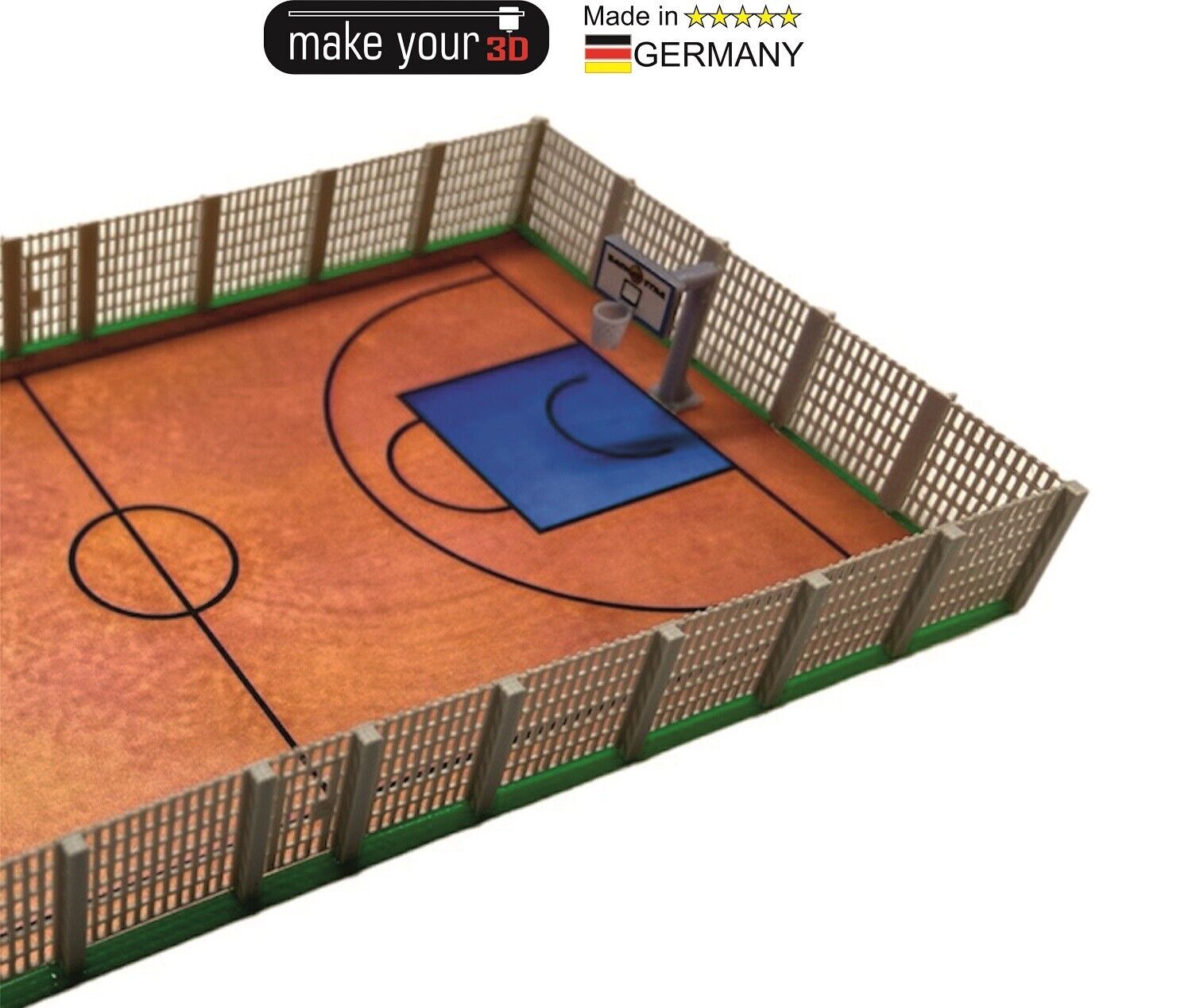 Spur N 1:160 Premium Basketballplatz mit Körbe Bausatz inkl. Decal