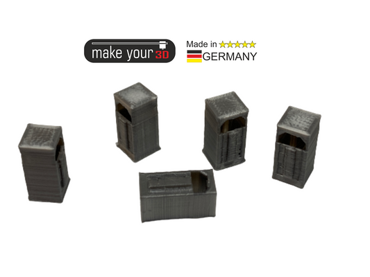 H0 1:87  SET 5 Stk. Abfallbehälter  Mülltonne Modern