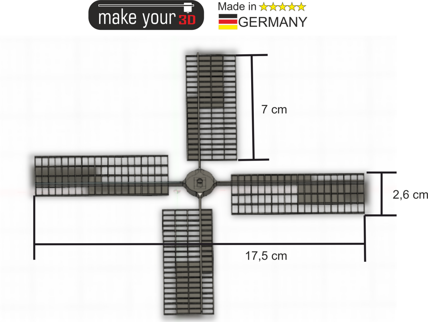 H0 1:87 Flügel für Windmühle Zubehör Ersatzteil mit eingearbeiteter M3 Mutter