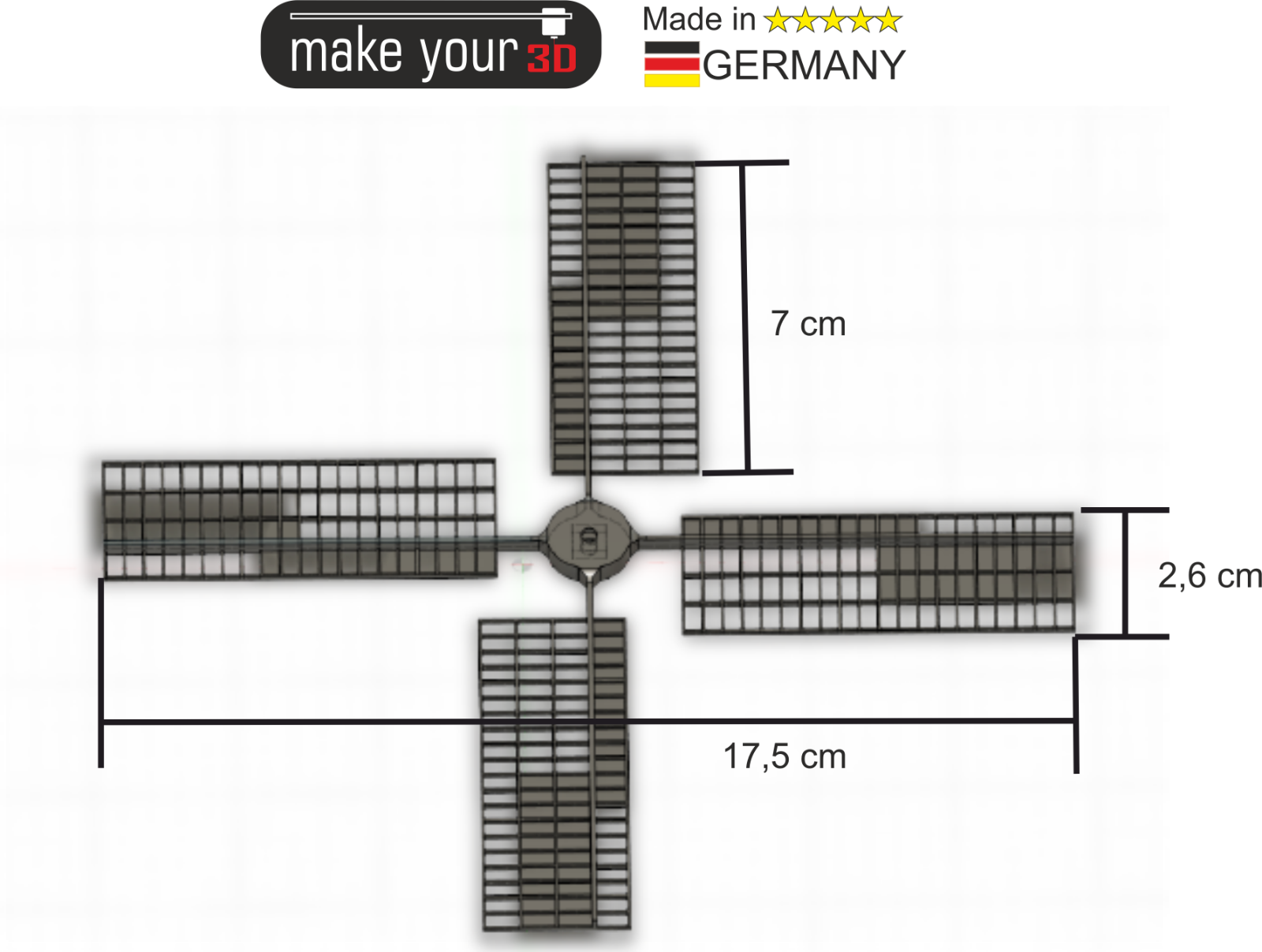 H0 1:87  Flügel für Windmühle Zubehör Ersatzteil mit eingearbeiteter M3 Mutter