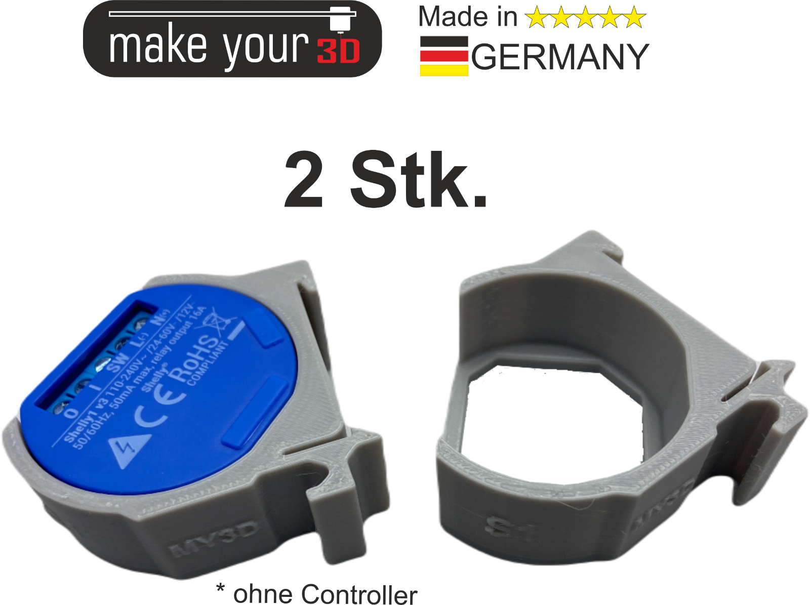 2Stk. Hutschienenhalter DIN Hutschiene 35mm 1P Rail Zubehör für Shelly 1