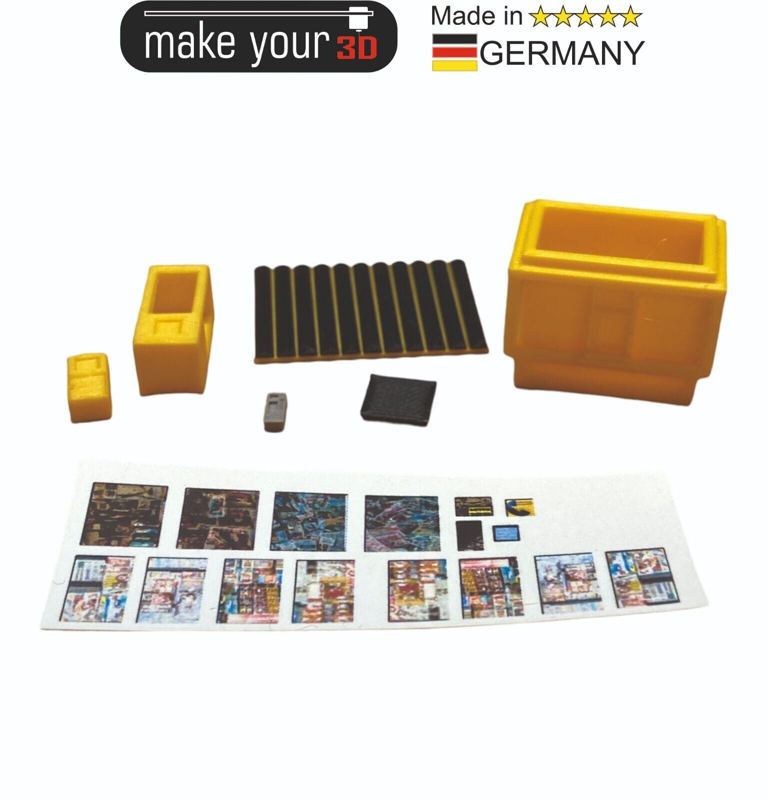 TT 1:120  SET Premium DDR Kiosk mit Telefonzelle und Briefkasten inkl. Decals