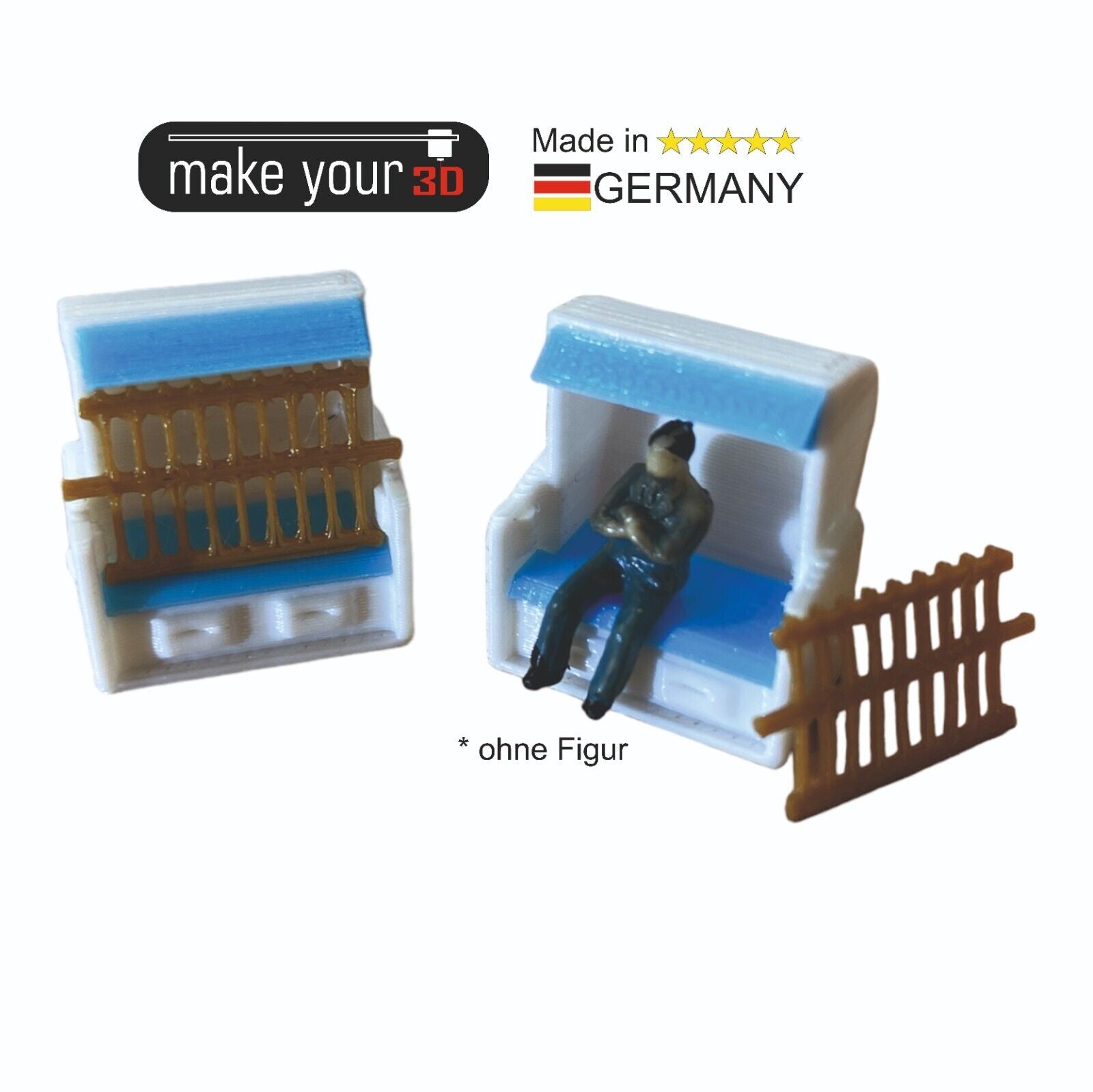 H0 1:87  SET 2Stk. Premium Strandkorb