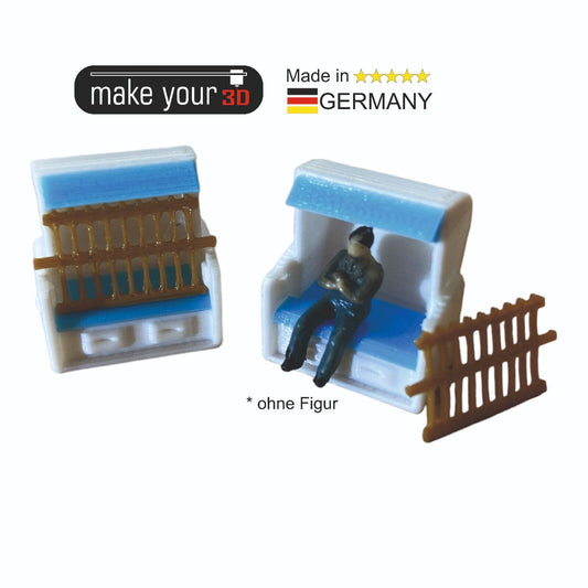 H0 1:87  SET 2Stk. Premium Strandkorb