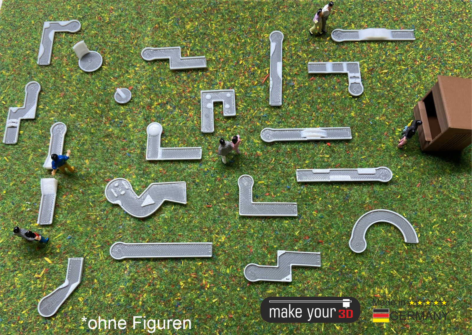 H0 Set 1:87 Minigolfbahn Minigolfanlage 18 Bahnen Minigolf inkl. Verkaufshütte