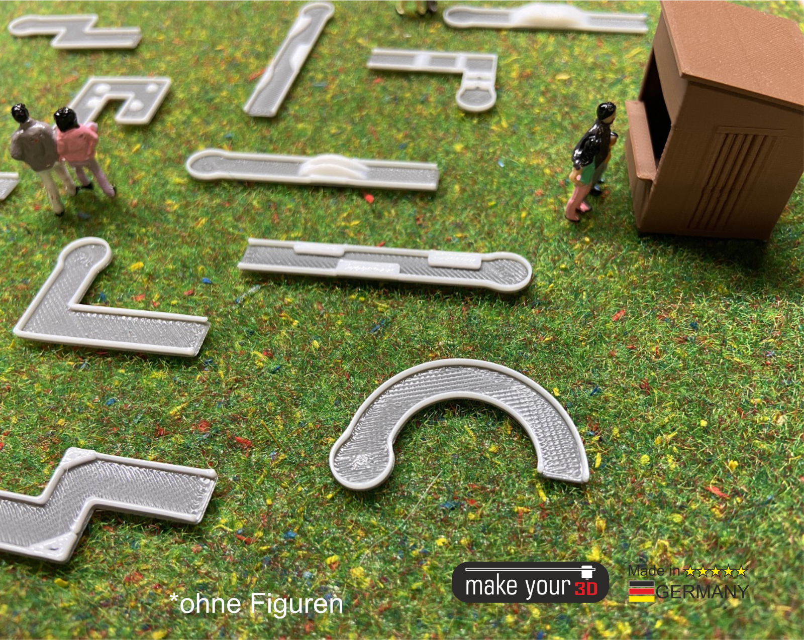 H0 Set 1:87 Minigolfbahn Minigolfanlage 18 Bahnen Minigolf inkl. Verkaufshütte