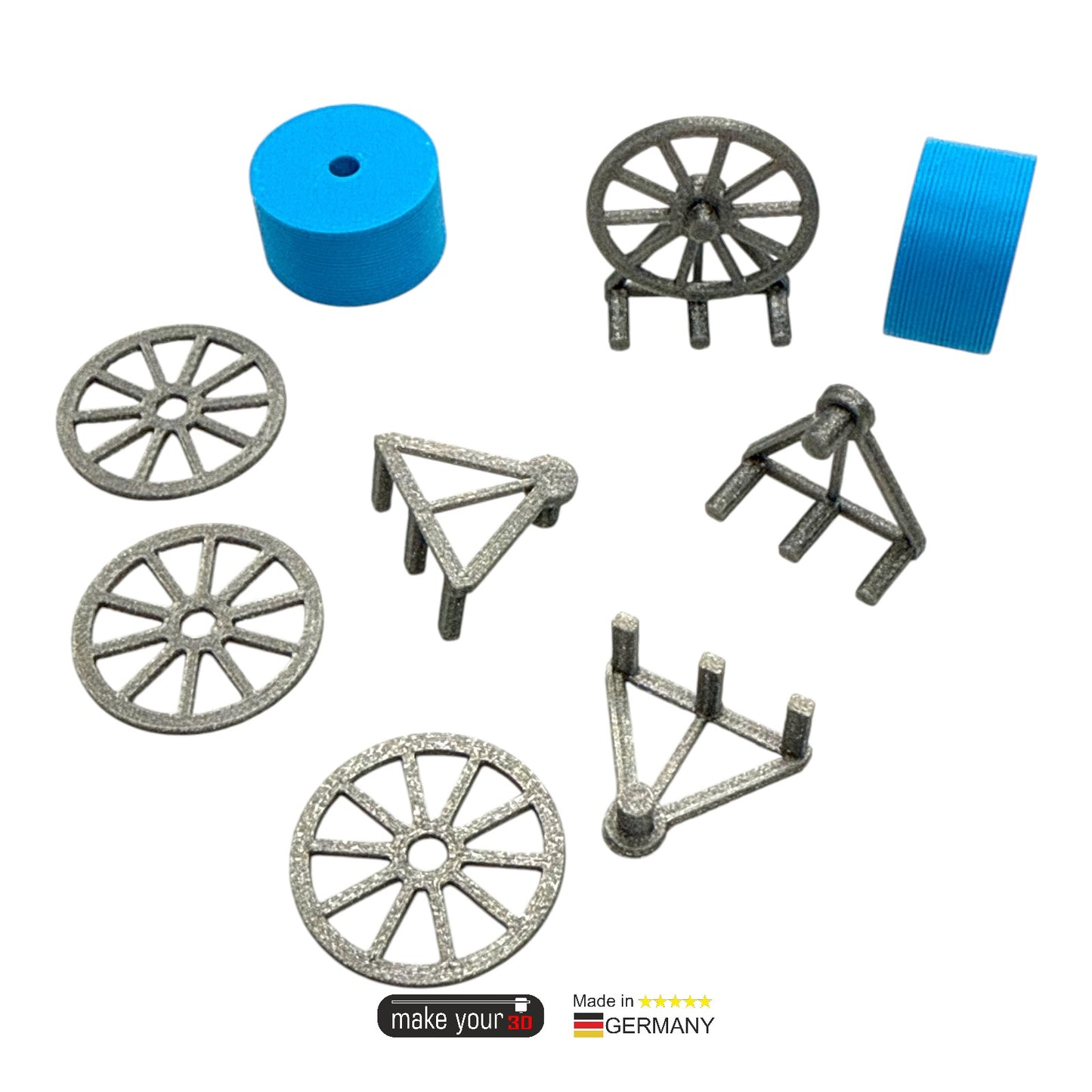 H0 1:87 SET 2St Glasfaser Kabeltrommel | Ladegut | Stahl Cyan Blau