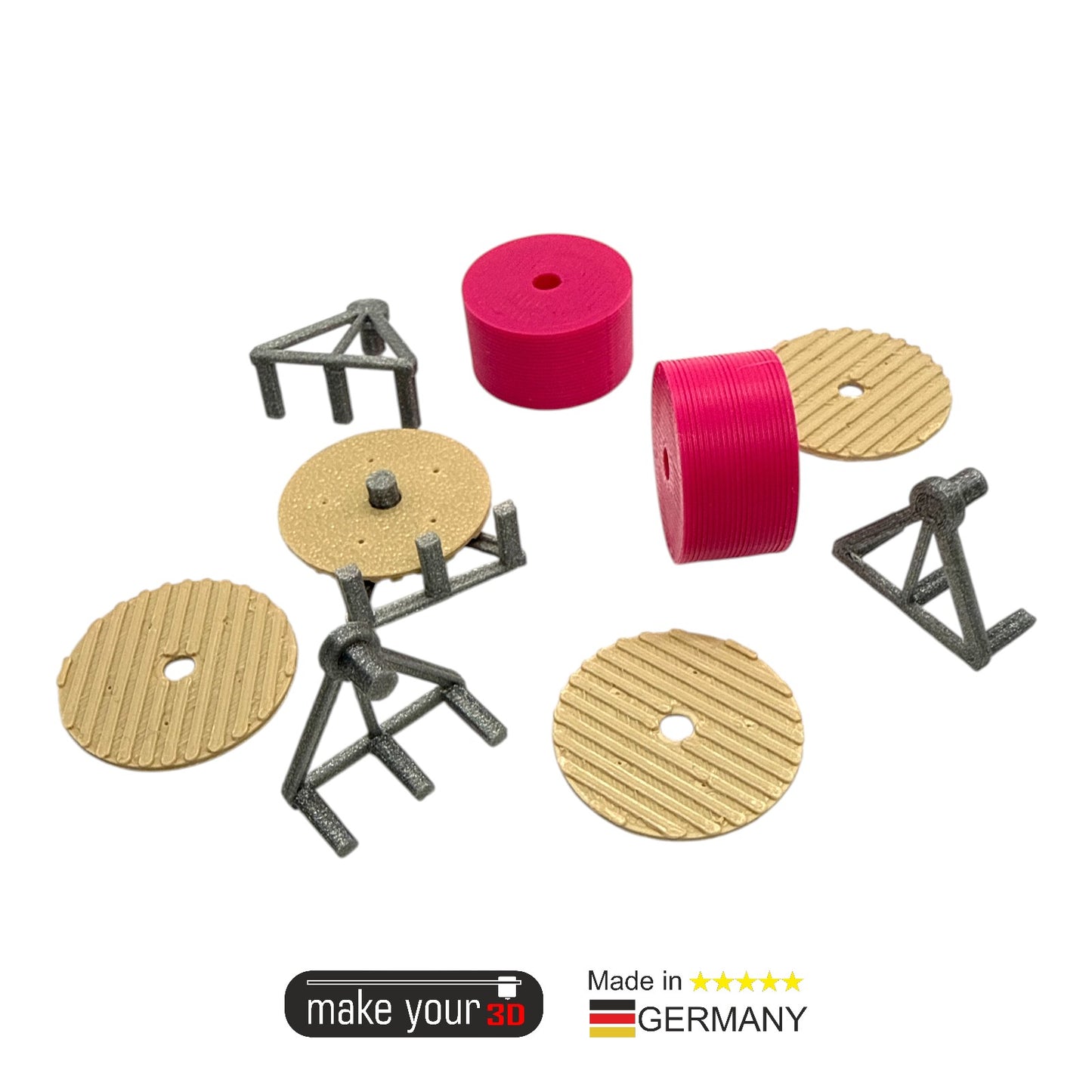 H0 1:87 SET 2St Glasfaser Kabeltrommel | Ladegut | Holz Magenta