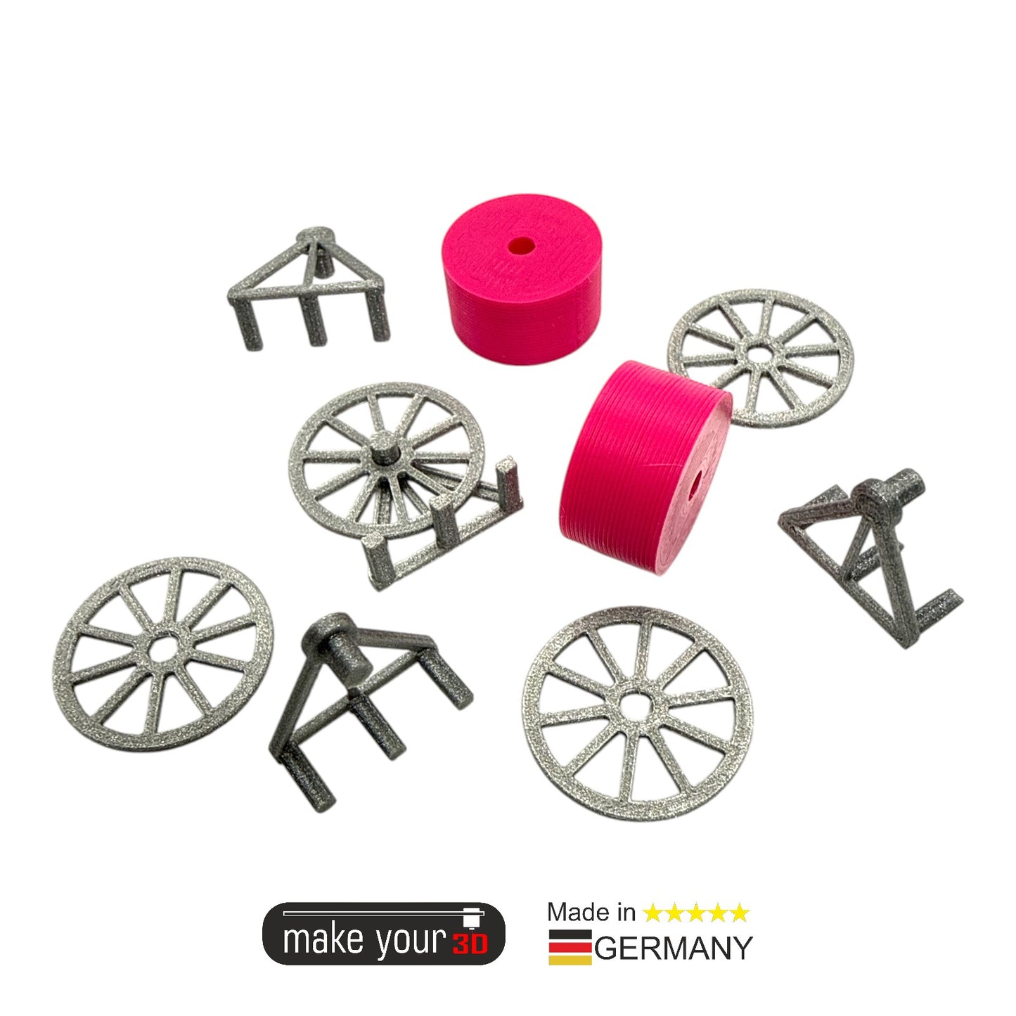 H0 1:87 SET 2St Glasfaser Kabeltrommel | Ladegut | Stahl Magenta