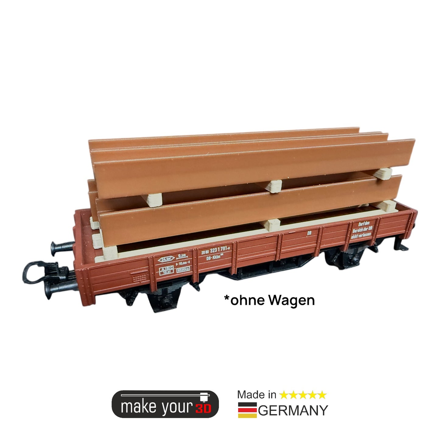 H0 Set 1:87 4Stk. Stahlträger Rostbraun mit Transportgerüst | Ladegut