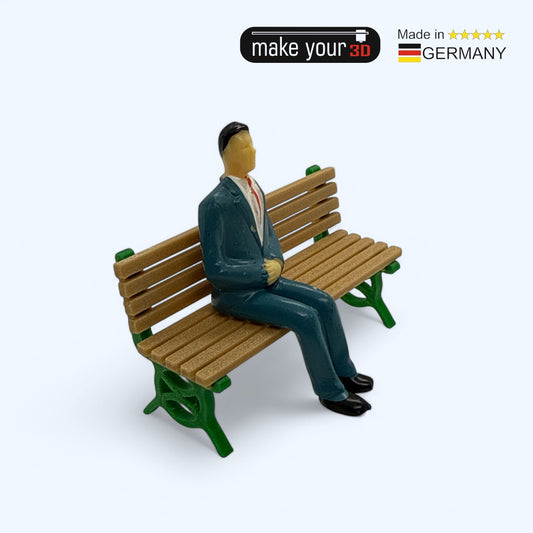 Spur G 1:22,5 SET 1Stk. Parkbank Grün - wetterfest aus PETG Kunststoff