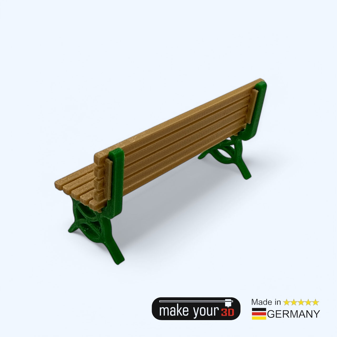 Spur G 1:22,5 SET 1Stk. Parkbank Grün - wetterfest aus PETG Kunststoff