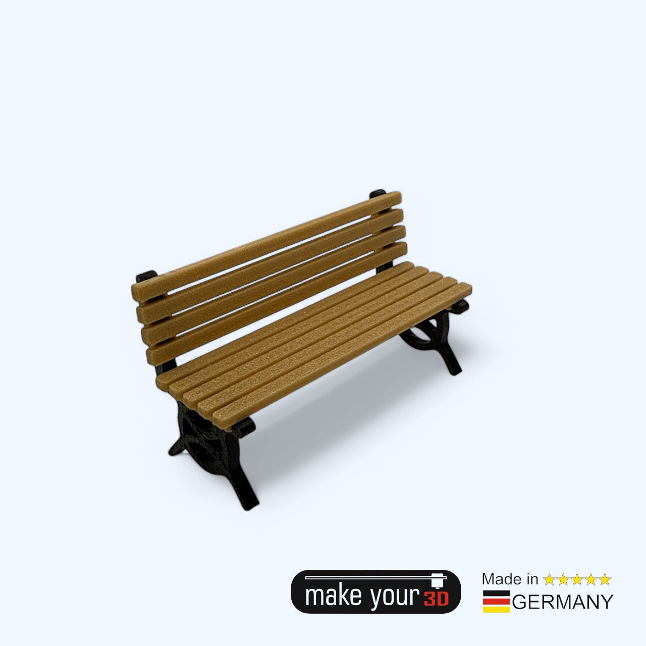 Spur G 1:22,5 SET 1Stk. Parkbank Schwarz - wetterfest aus PETG Kunststoff