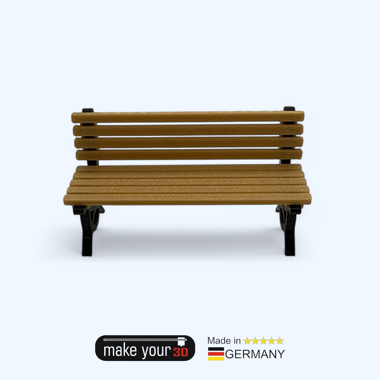 Spur G 1:22,5 SET 1Stk. Parkbank Schwarz - wetterfest aus PETG Kunststoff