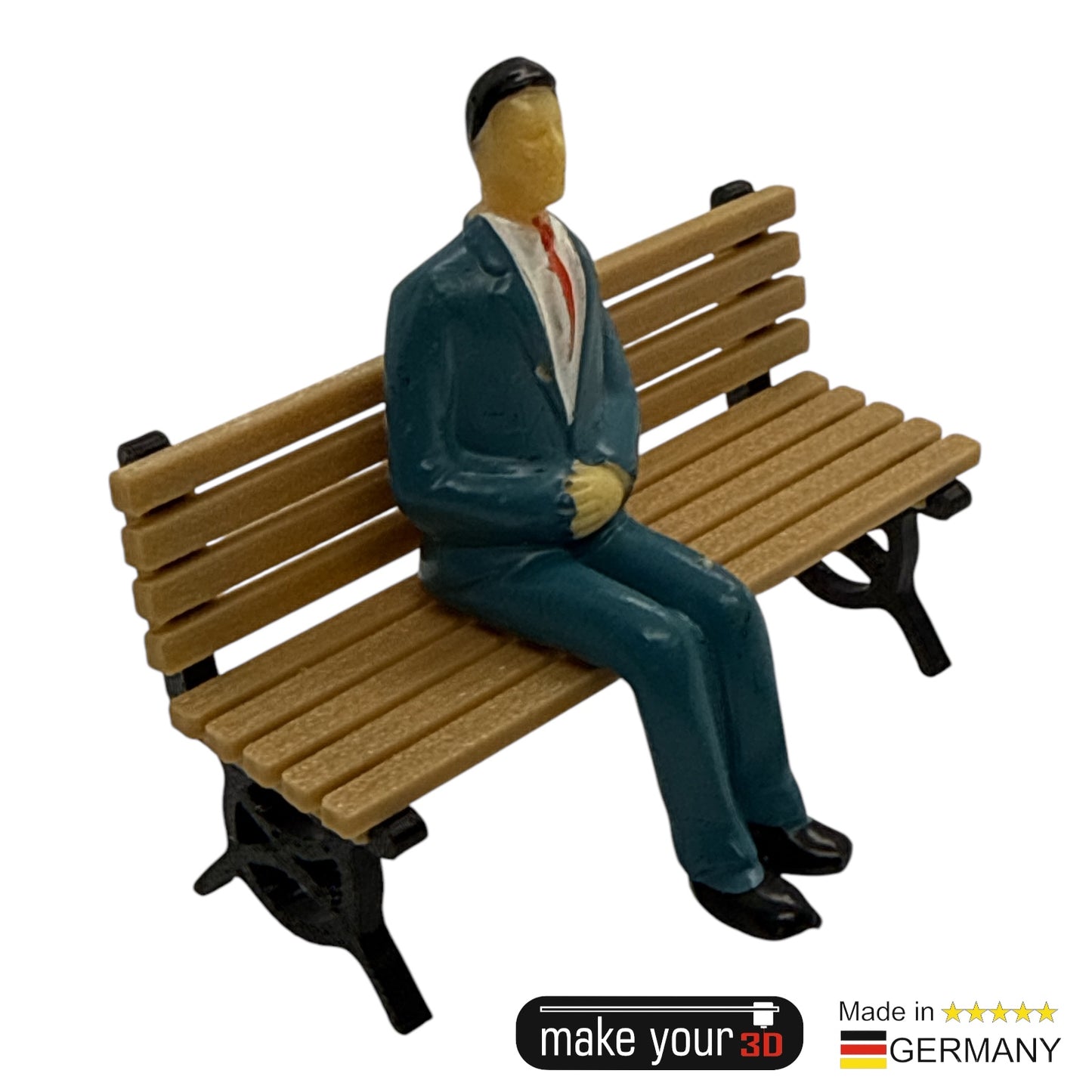 Spur G 1:22,5 SET 1Stk. Parkbank Schwarz - wetterfest aus PETG Kunststoff