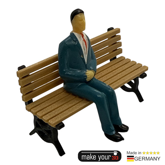 Spur G 1:22,5 SET 1Stk. Parkbank Schwarz - wetterfest aus PETG Kunststoff