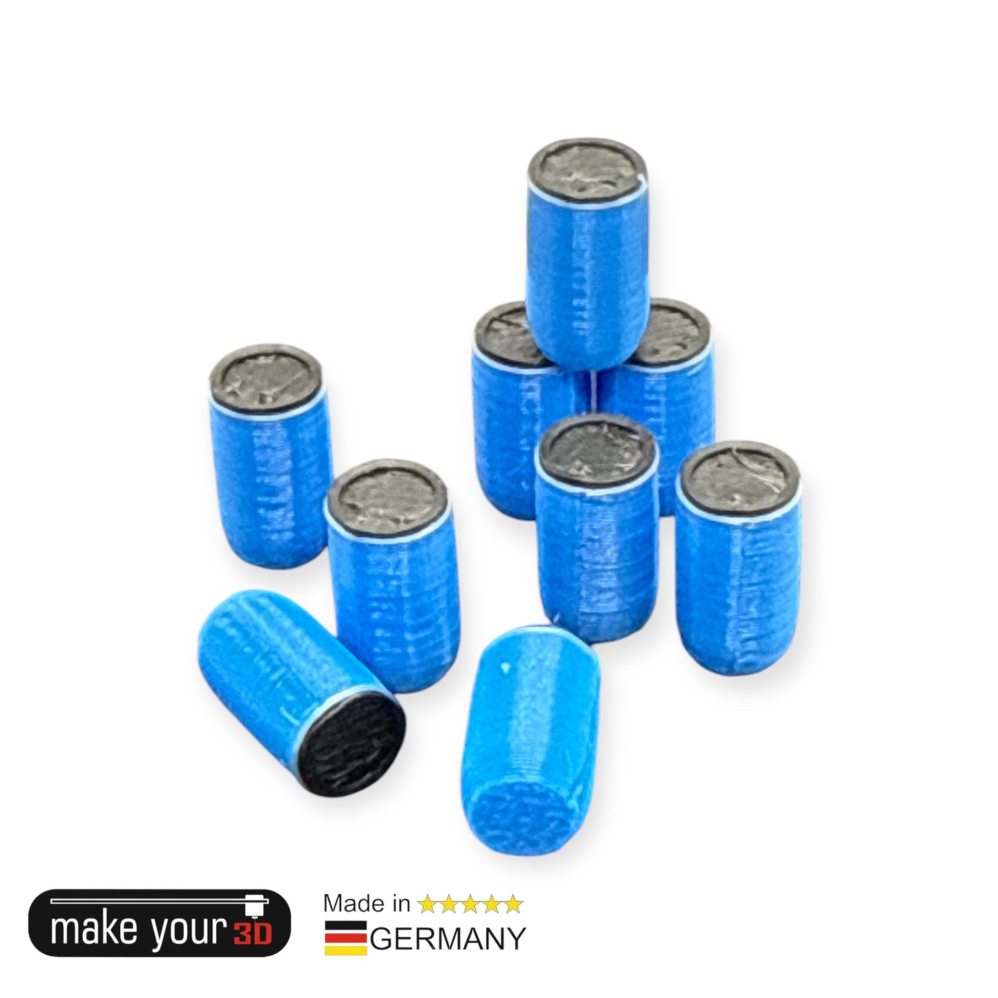 H0 1:87 Kunststofffass Regentonne Chemiefass 5 Stk. Blau Silber Schwarz
