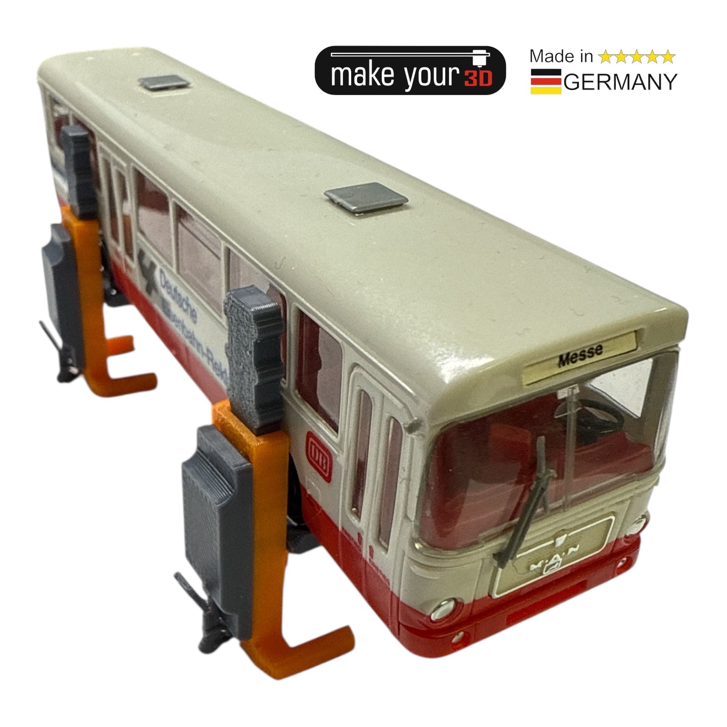 Spur H0 1:87  4 Stk. Bus LKW Hebebühne | Mobile und Stationäre Hebebühne