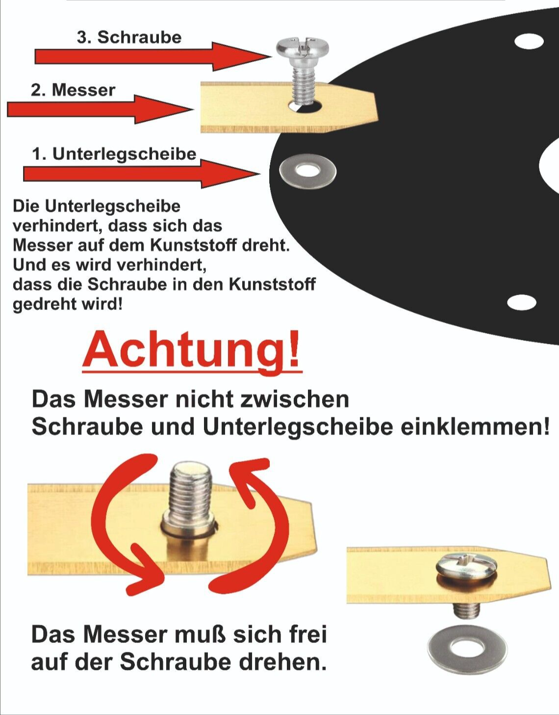 Messerscheibe V2 Erweiterung 23cm / 6 Messer für GARDENA Sileno Life City Smart