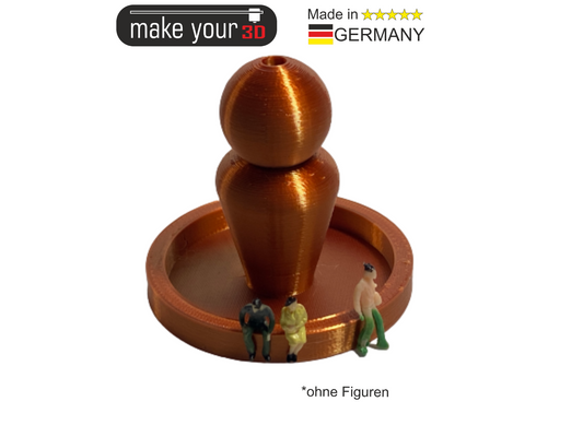 H0 Brunnen im Kupfer Design 1:87  Marktplatzbrunnen Statue  
