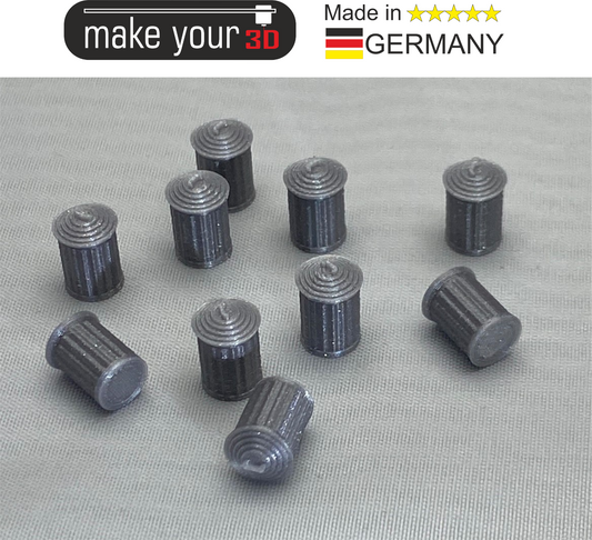 H0 1:87  SET 10Stk. Blech Mülltonne Blechtonne 