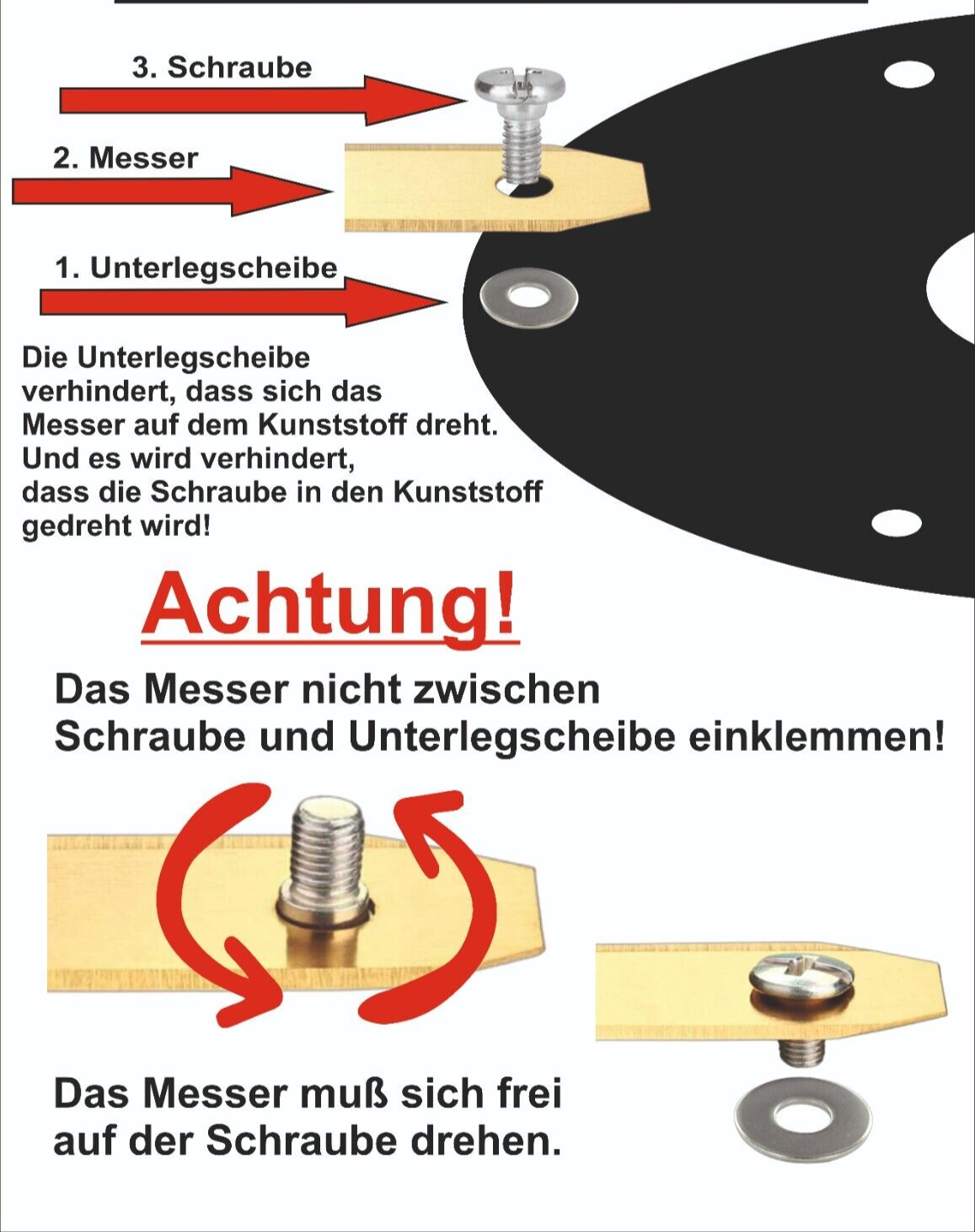 Messerscheibe V1 Erweiterung 23cm / 6 Messer für Husqvarna Automower Aspire R4