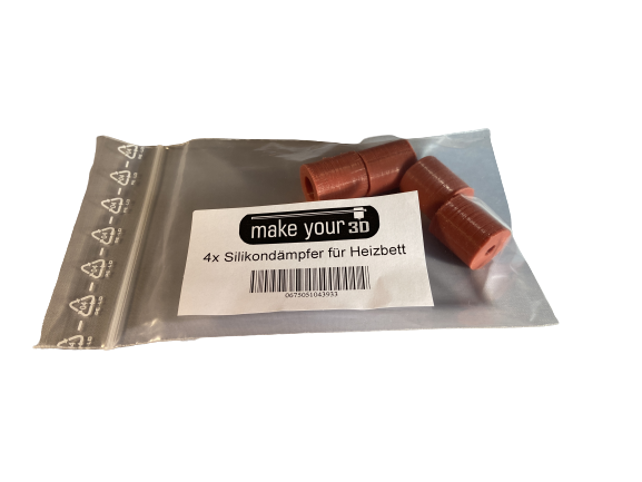 4 Silikondämpfer für Heizbett  Silikonpuffer Dämpfer 3D Drucker für viele Marken