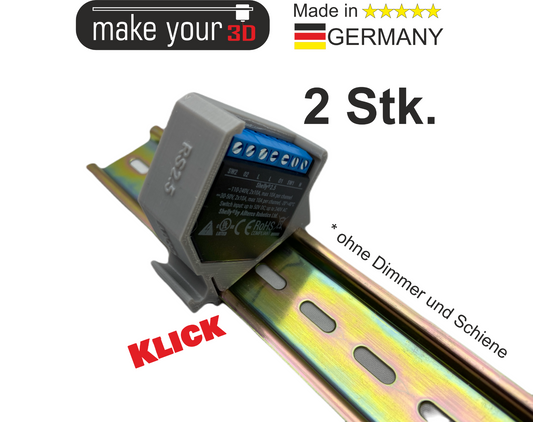 2Stk. Hutschienenhalter DIN Hutschiene 35mm 1P Rail Zubehör für Shelly 2.5 