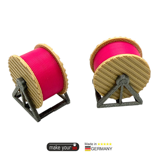 H0 1:87 SET 2St Glasfaser Kabeltrommel | Ladegut | Holz Magenta