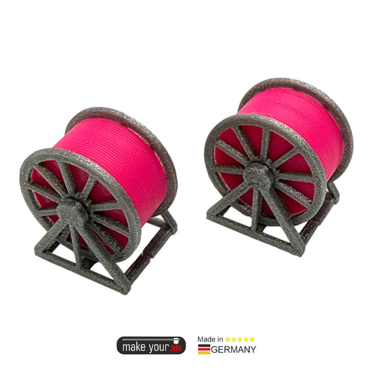 H0 1:87 SET 2St Glasfaser Kabeltrommel | Ladegut | Stahl Magenta