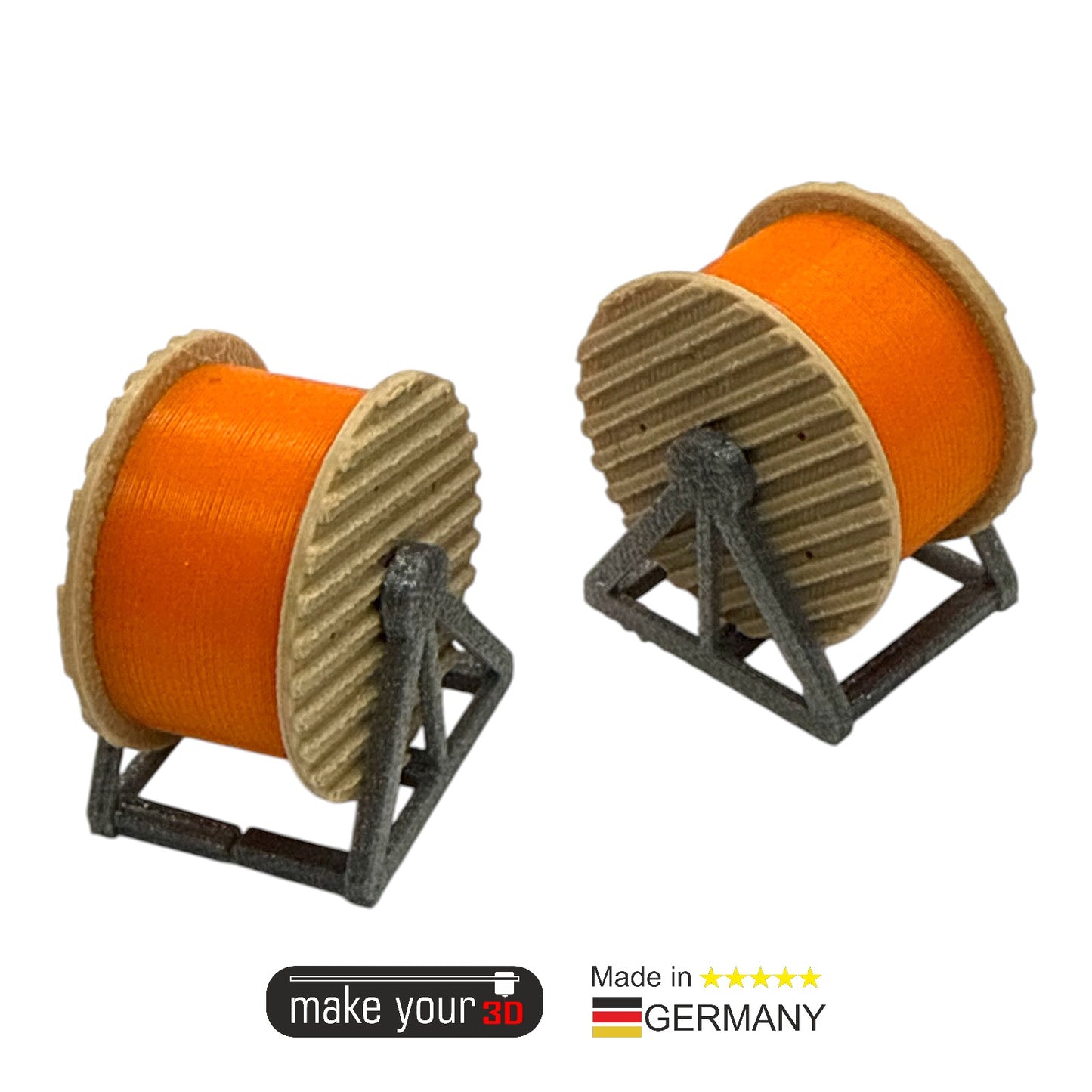 H0 1:87 SET 2St Glasfaser Kabeltrommel | Ladegut | Holz Orange