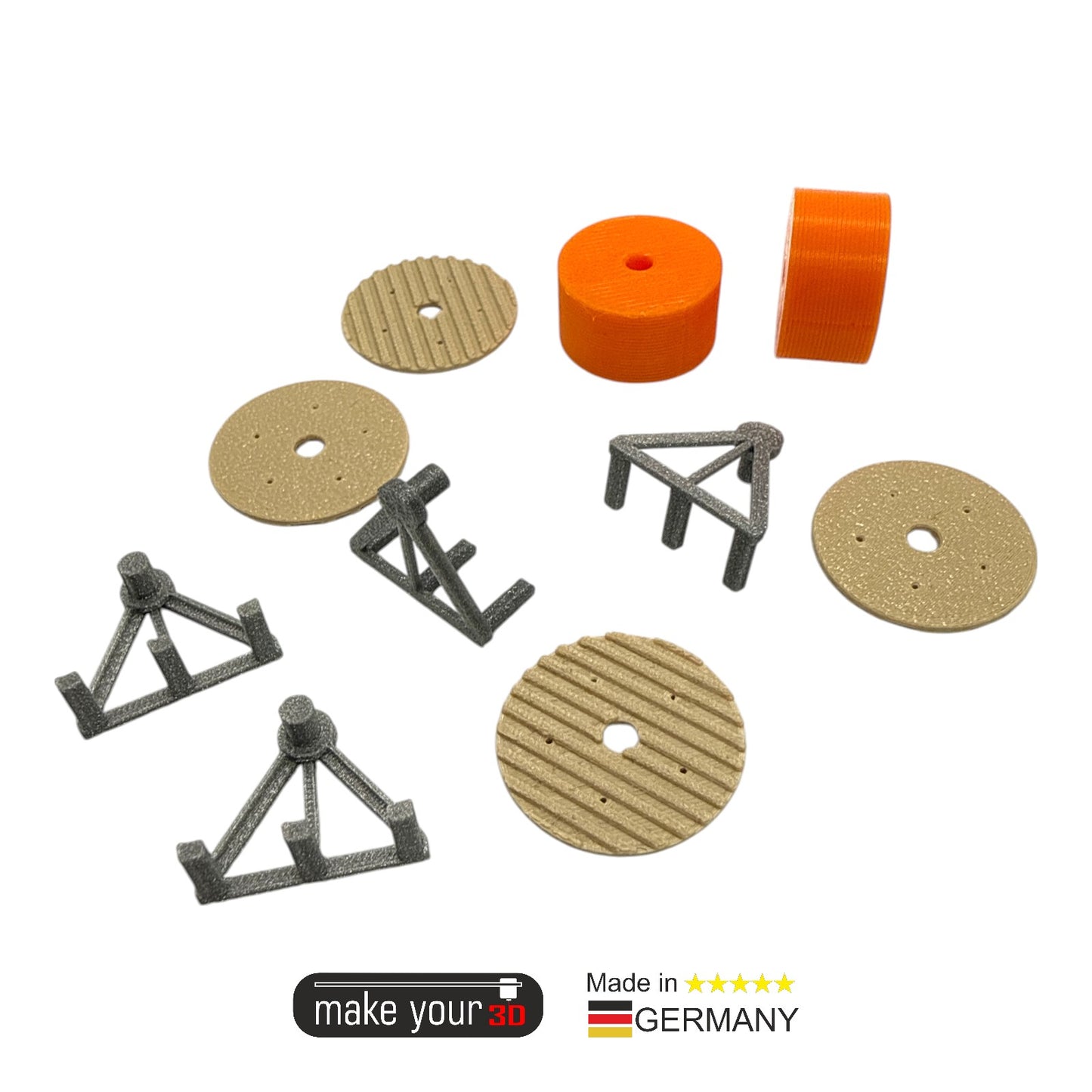 H0 1:87 SET 2St Glasfaser Kabeltrommel | Ladegut | Holz Orange