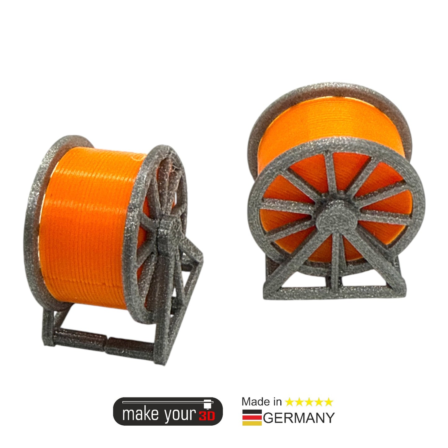 H0 1:87 SET 2St Glasfaser Kabeltrommel | Ladegut | Stahl Orange