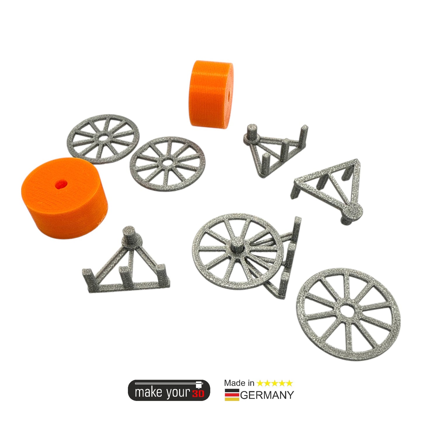 H0 1:87 SET 2St Glasfaser Kabeltrommel | Ladegut | Stahl Orange