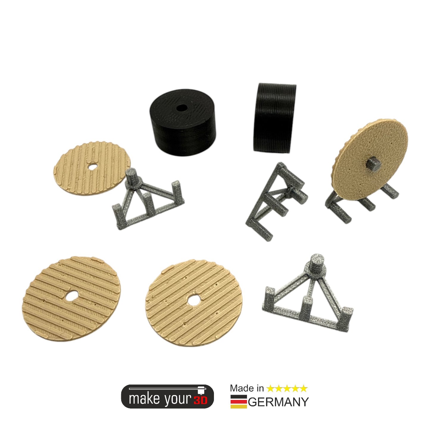 H0 1:87 SET 2St Glasfaser Kabeltrommel | Ladegut | Holz Schwarz
