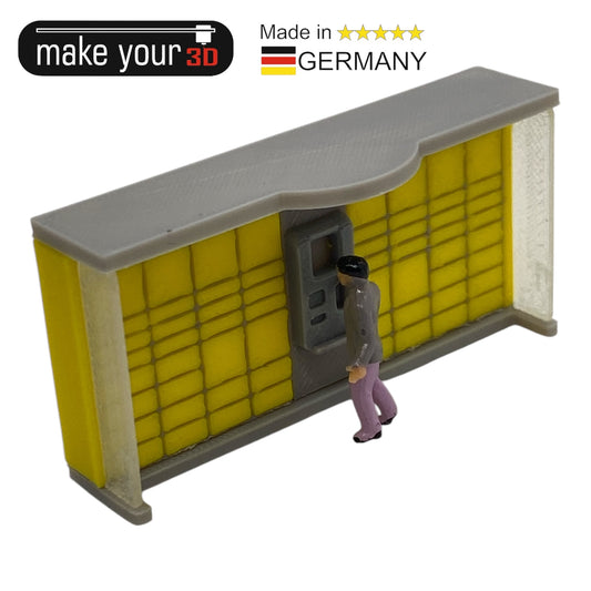 H0 1:87 Packstation mit Vordach und Glaswände