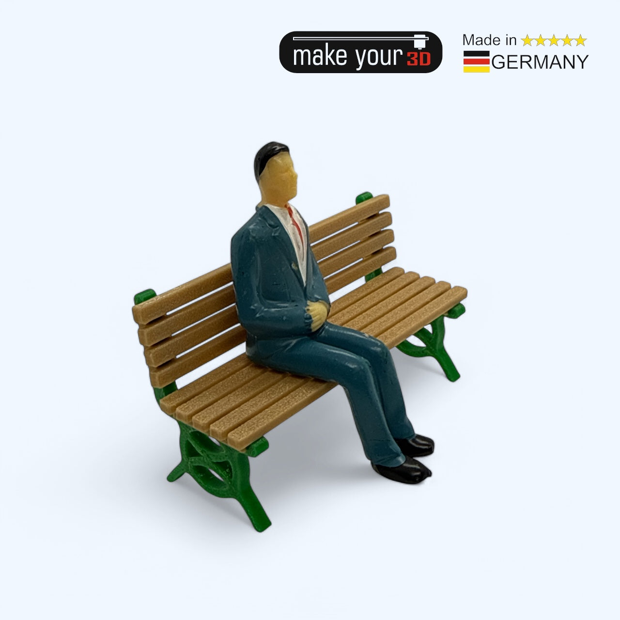 Spur G 1:22,5 SET 1Stk. Parkbank Grün - wetterfest aus PETG Kunststoff