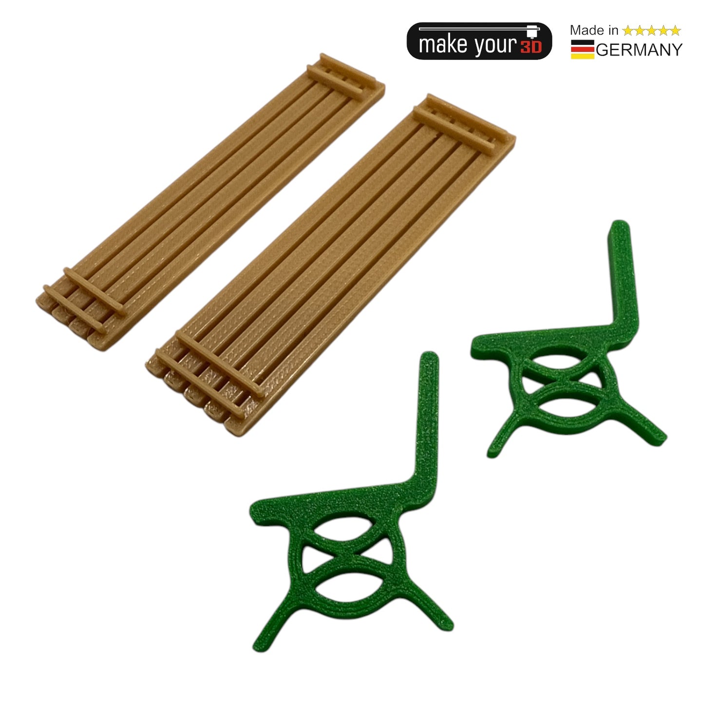 Spur G 1:22,5 SET 1Stk. Parkbank Grün - wetterfest aus PETG Kunststoff