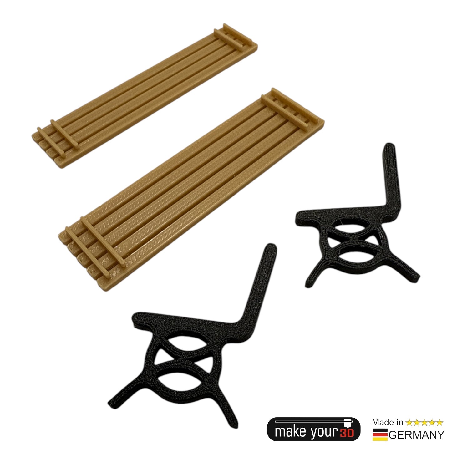 Spur G 1:22,5 SET 1Stk. Parkbank Schwarz - wetterfest aus PETG Kunststoff