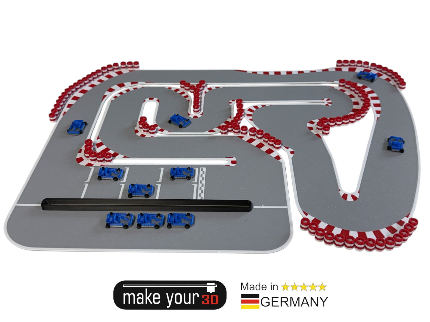 H0 1:87 Kartbahn V2 | Rennstrecke inkl. 10 Stk. Kart , Bande und Reifenstapel